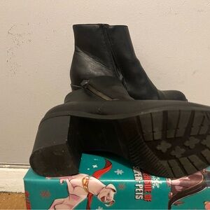 Black Leather Ankle Boots